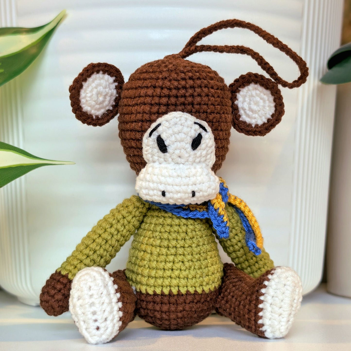 Monkey in Scarf Amigurumi - Medium - Crochet Plushie