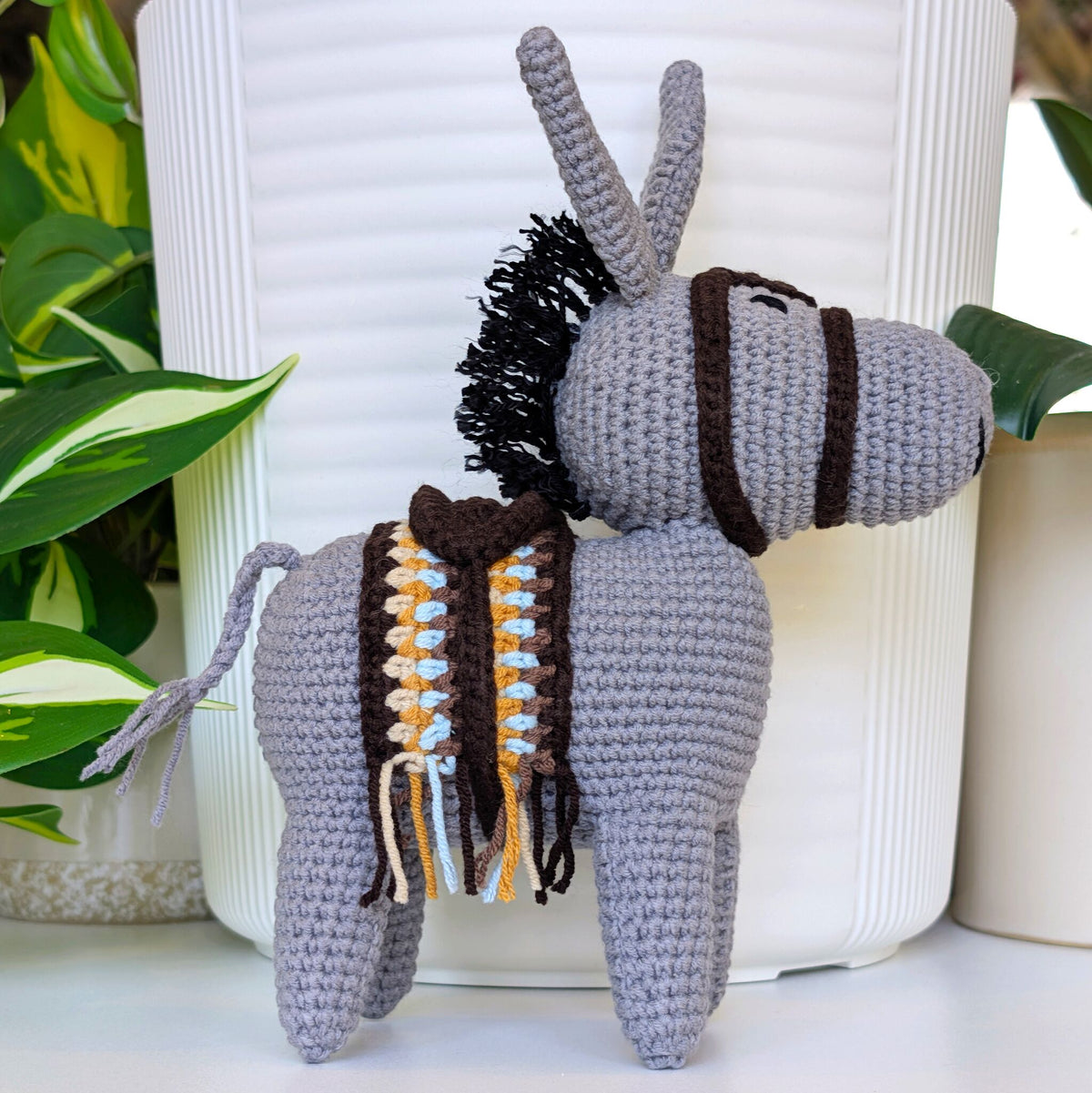 Andalusian Donkey (Brown Saddle) - ML Amigurumi Crochet Plushie