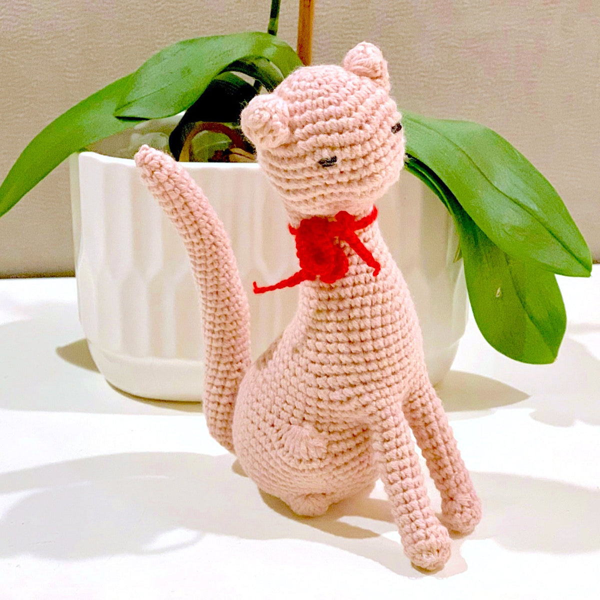 Cat Sitting Amigurumi - Handmade Crochet Plushie