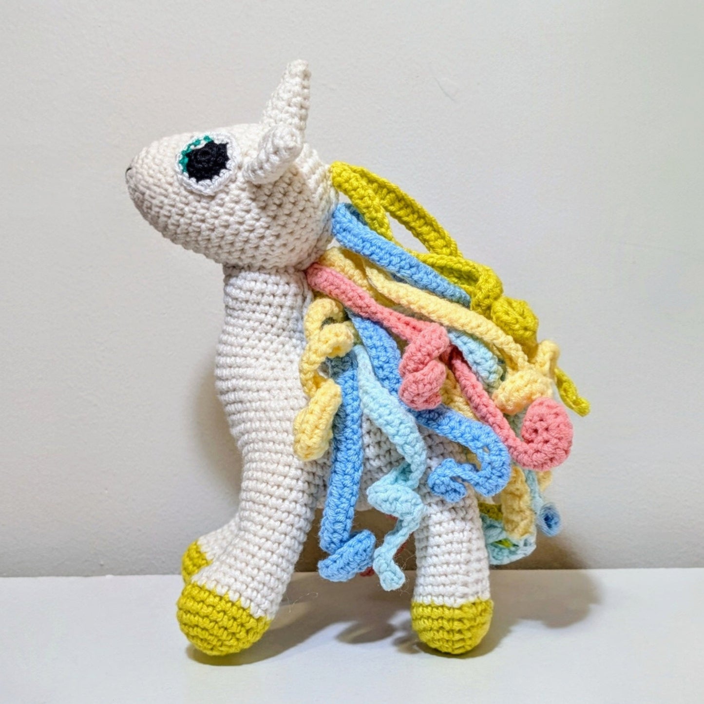 Unicorn Amigurumi (Chartreuse Foot) - Medium - Handmade Crochet Plushie
