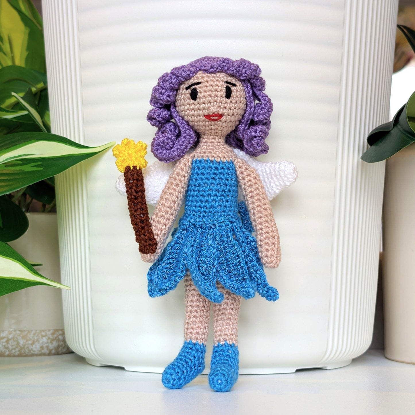 Fairy in a Leafy Dress Amigurumi - Handmade Crochet Doll