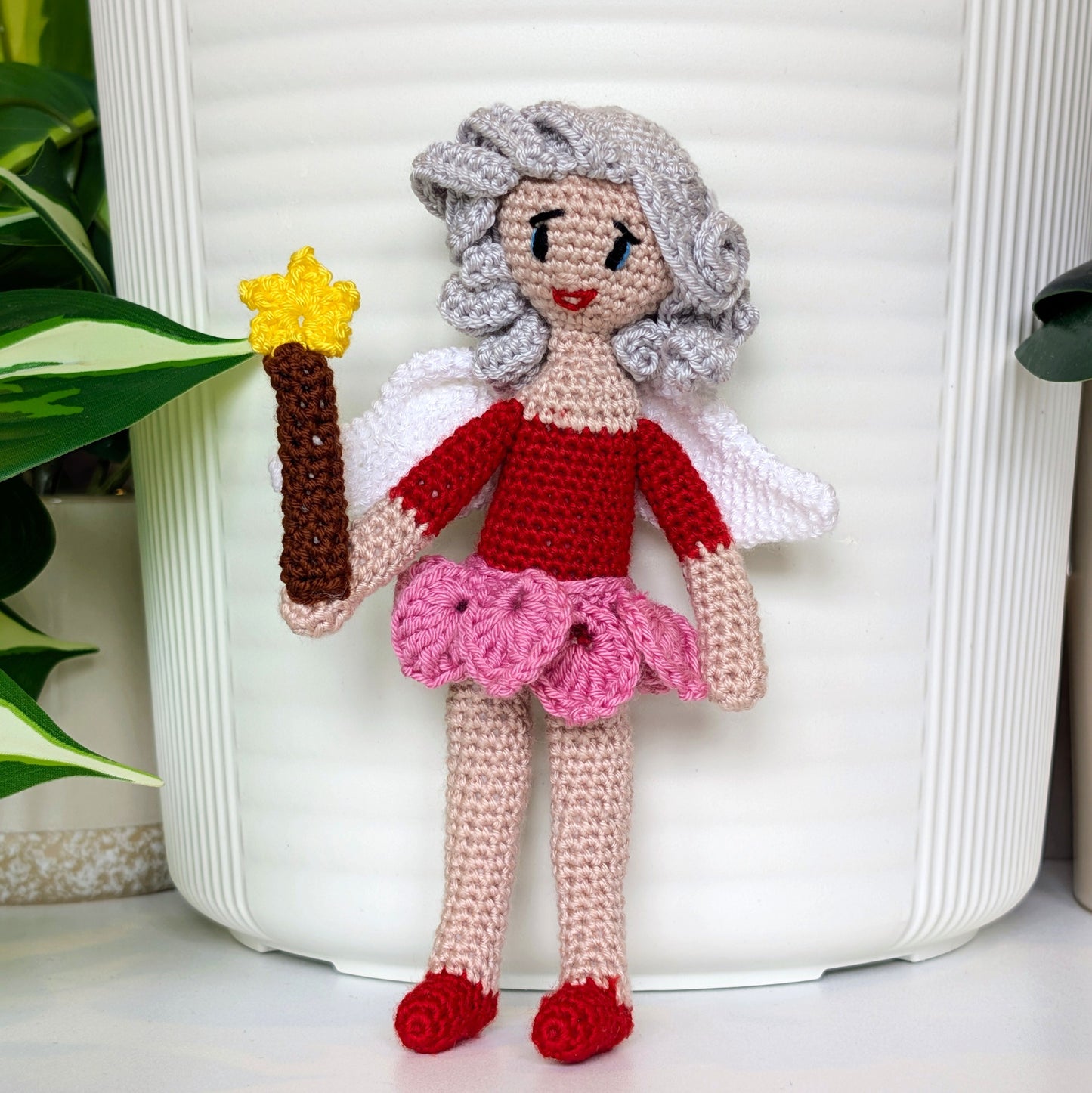 Fairy in a Leafy Dress Amigurumi - Handmade Crochet Doll