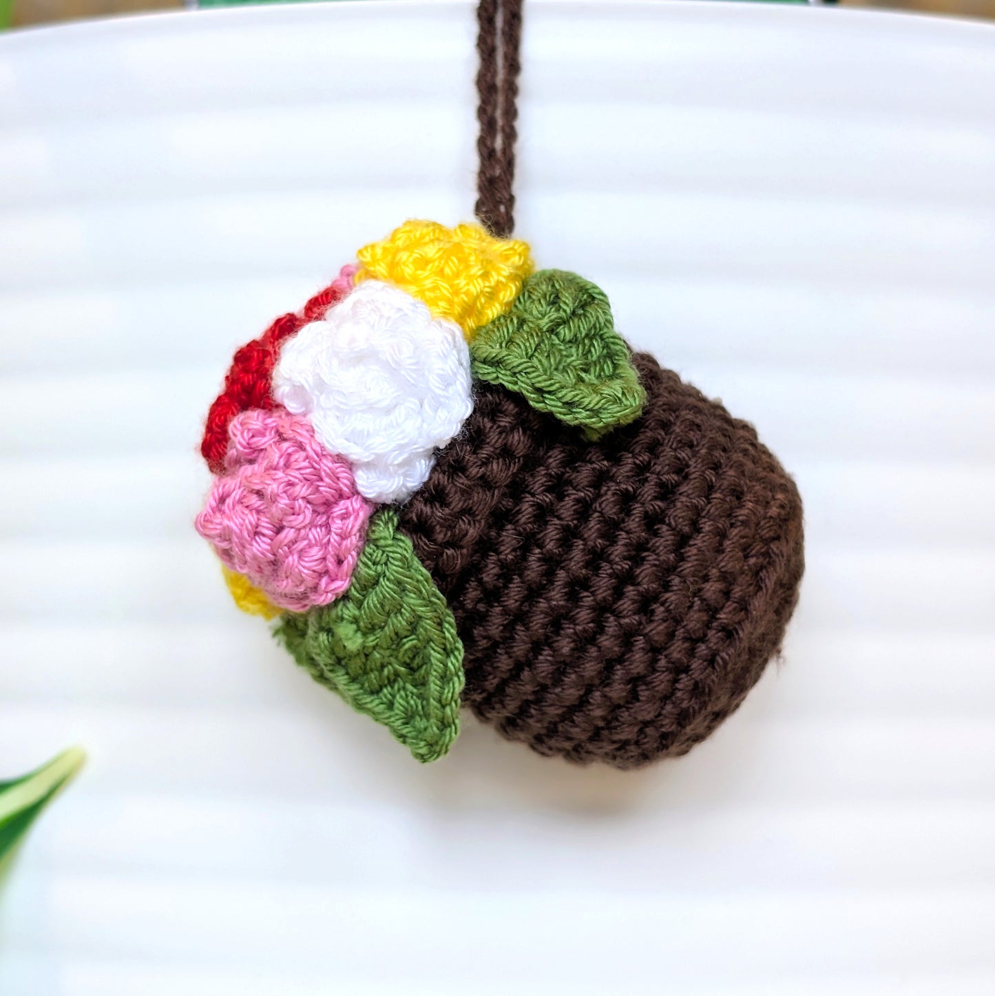 Crochet Flower Bouquet (Multicolor) Amigurumi - Crochet Bag Charm