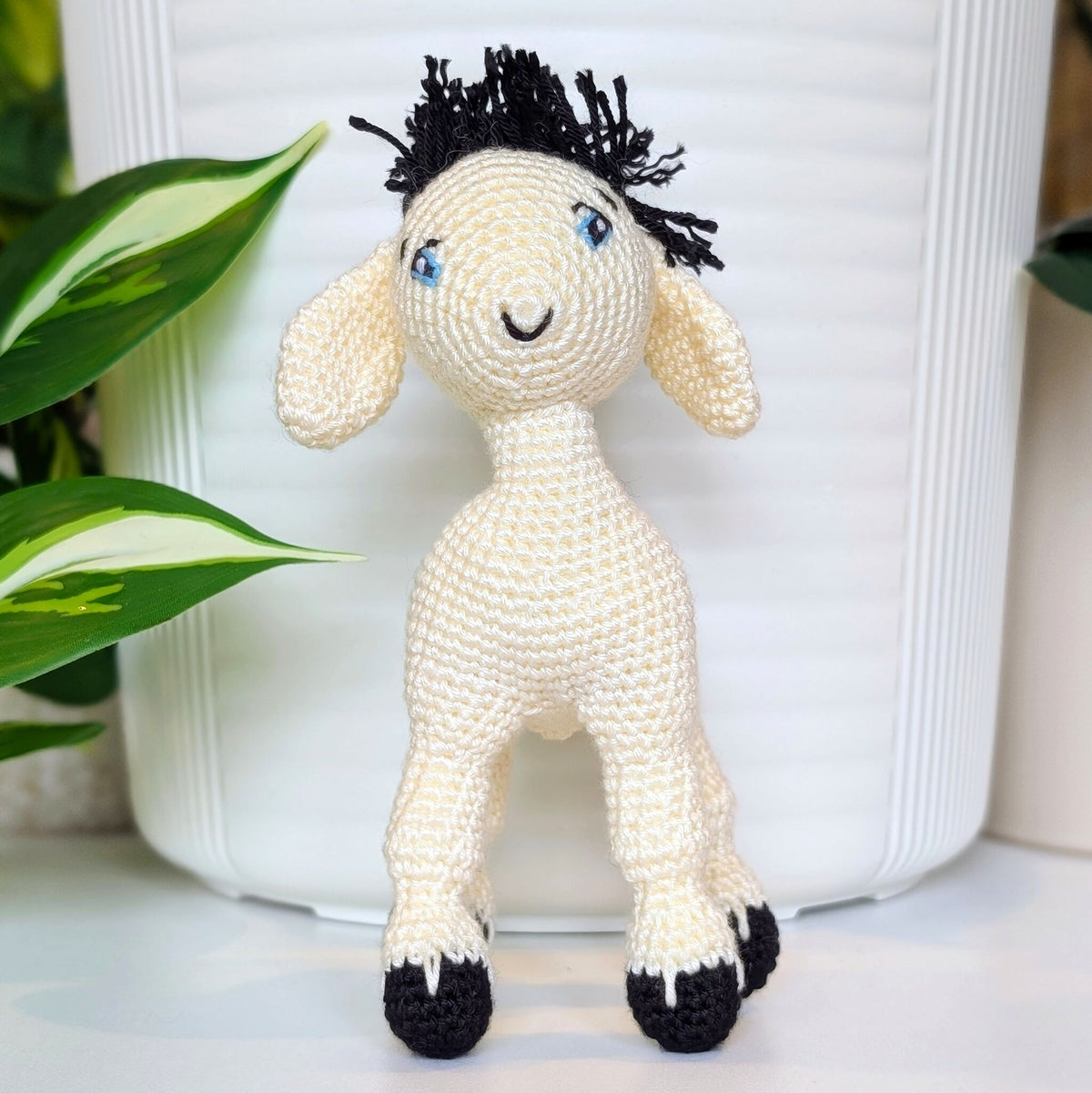 White Goat (Boy) Crochet Plush - Amigurumi Figurine