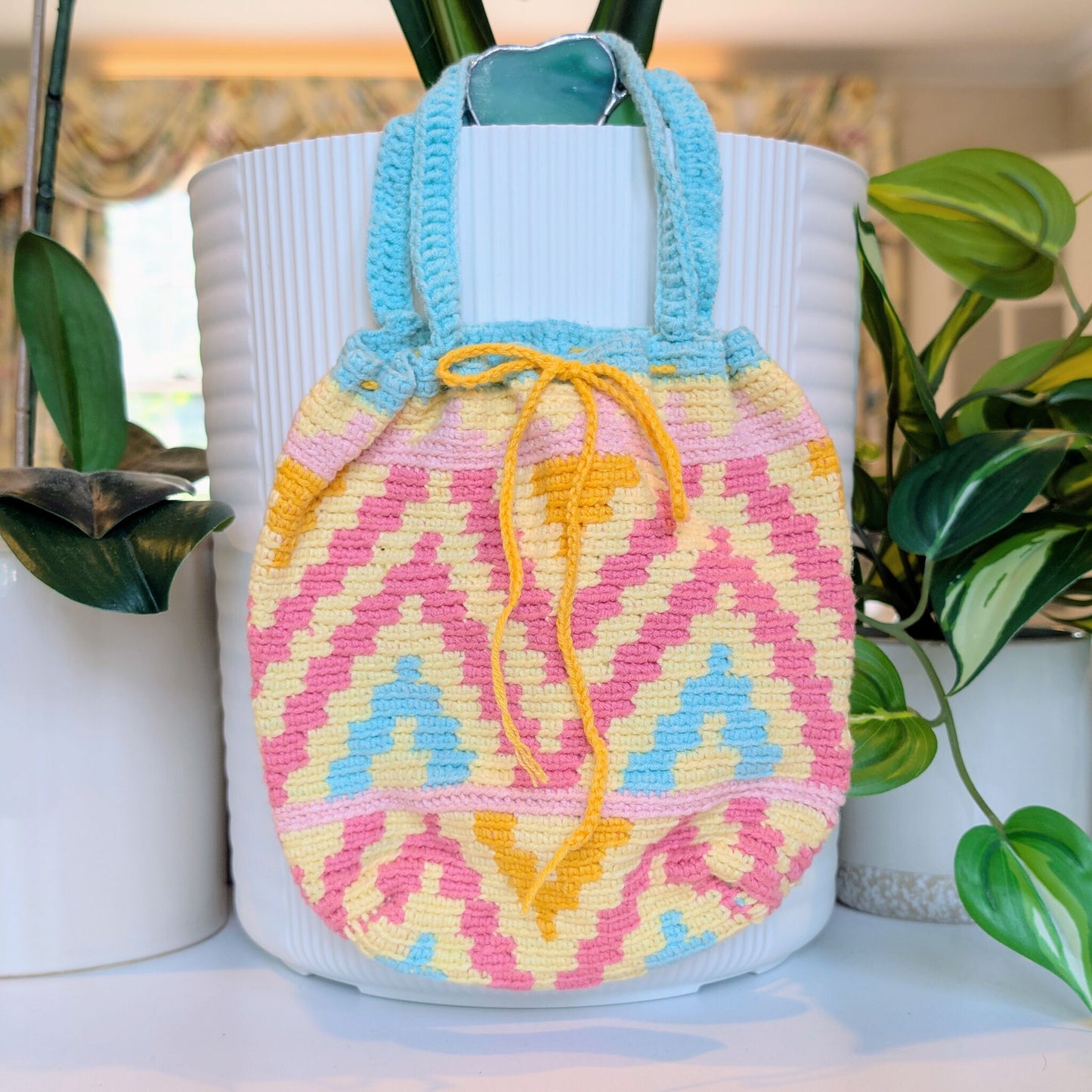 Handbag (Teal Shade) - Crochet Bag