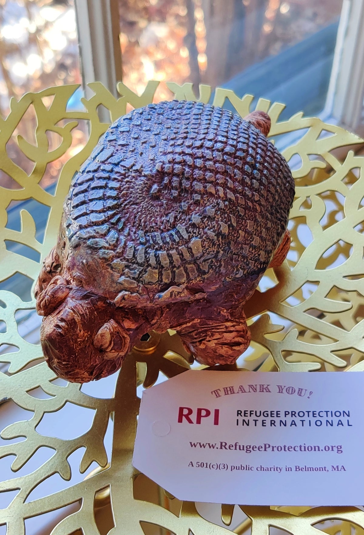 Tortoise Clay Figurine - Scaled Shell