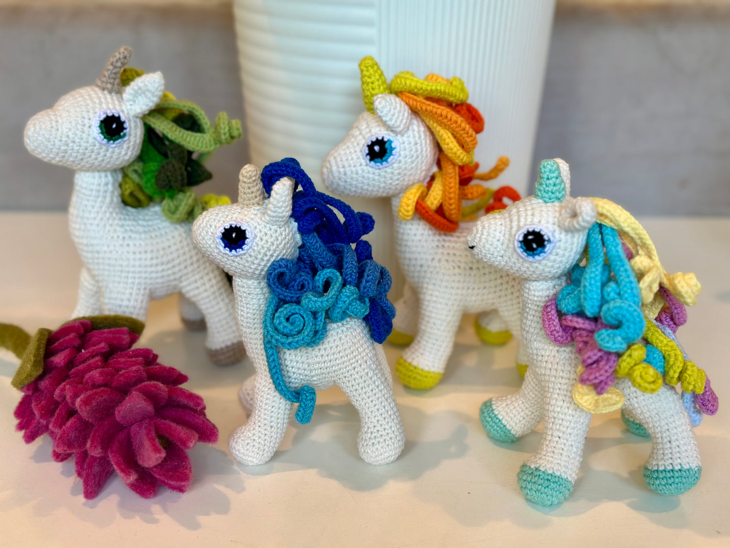 Unicorn (Sky Blue Foot) - Medium - Crochet Stuffed Animal