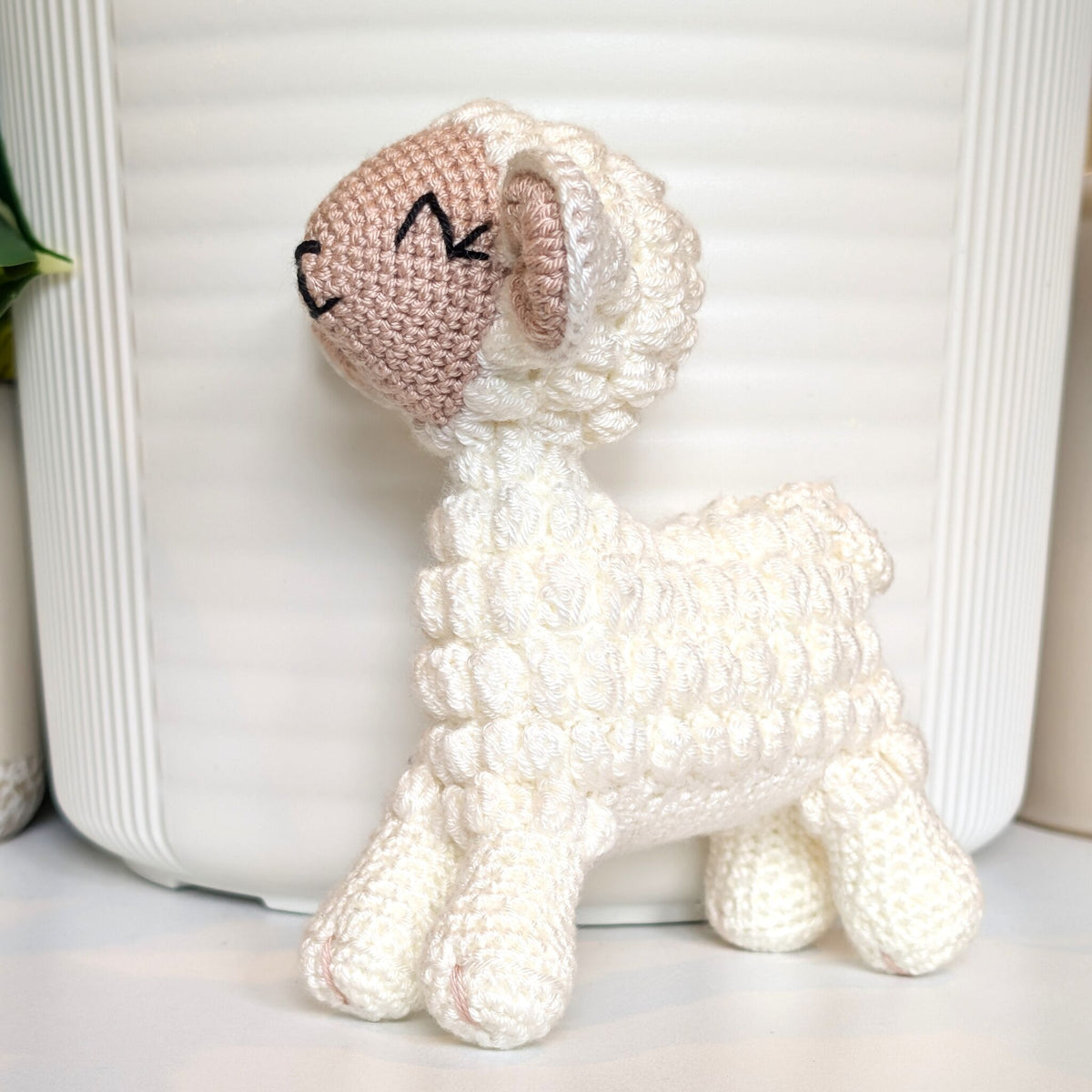 Lamb with Ivory Fleece - Handmade Crochet Plushie