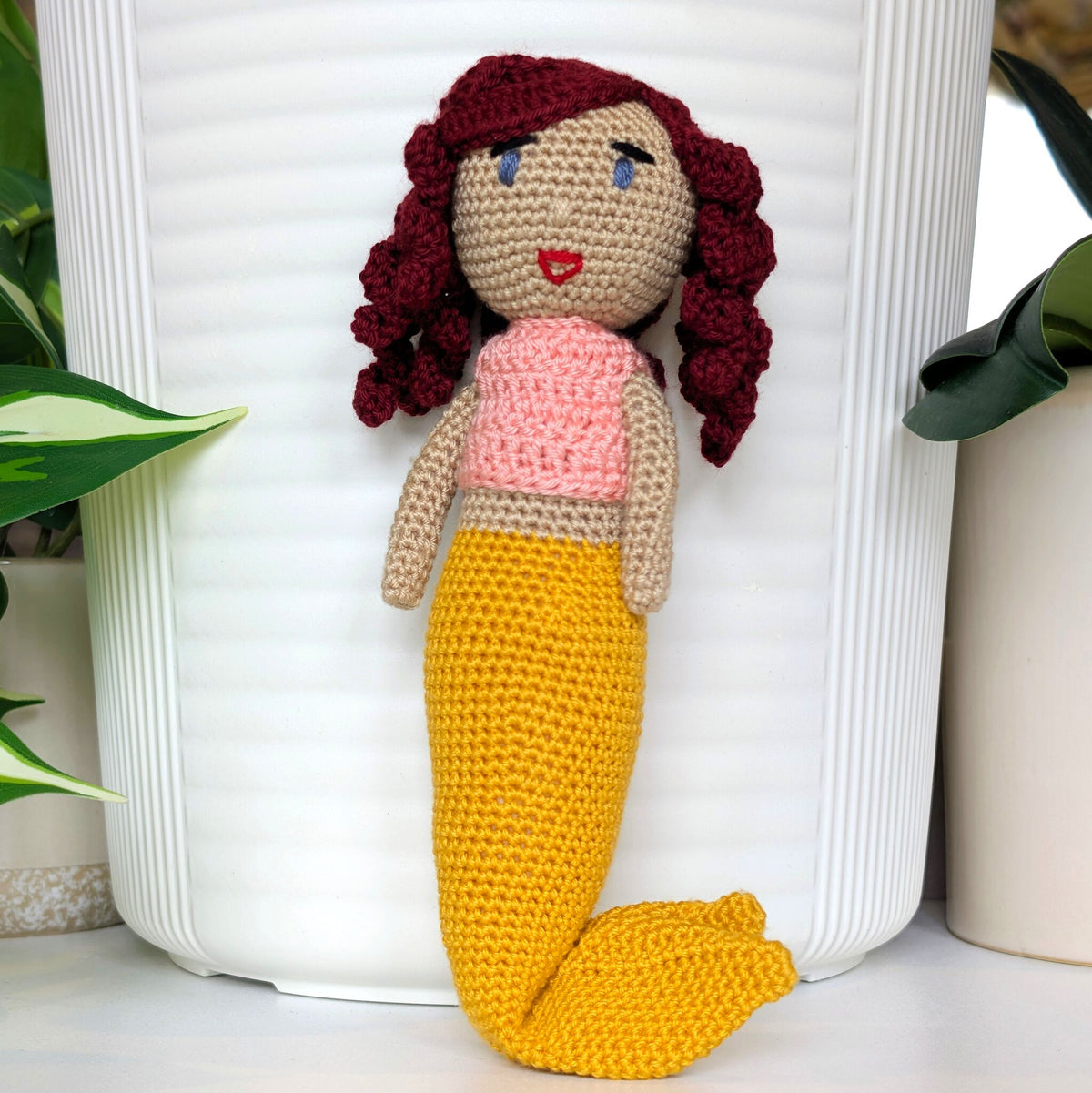 Mermaid Crochet Plush - White tone