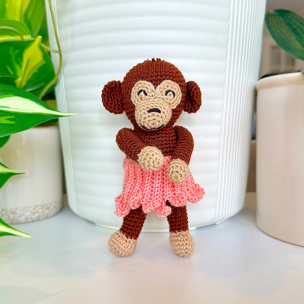 Little Monkey in a Skirt Amigurumi - Crochet Plushie