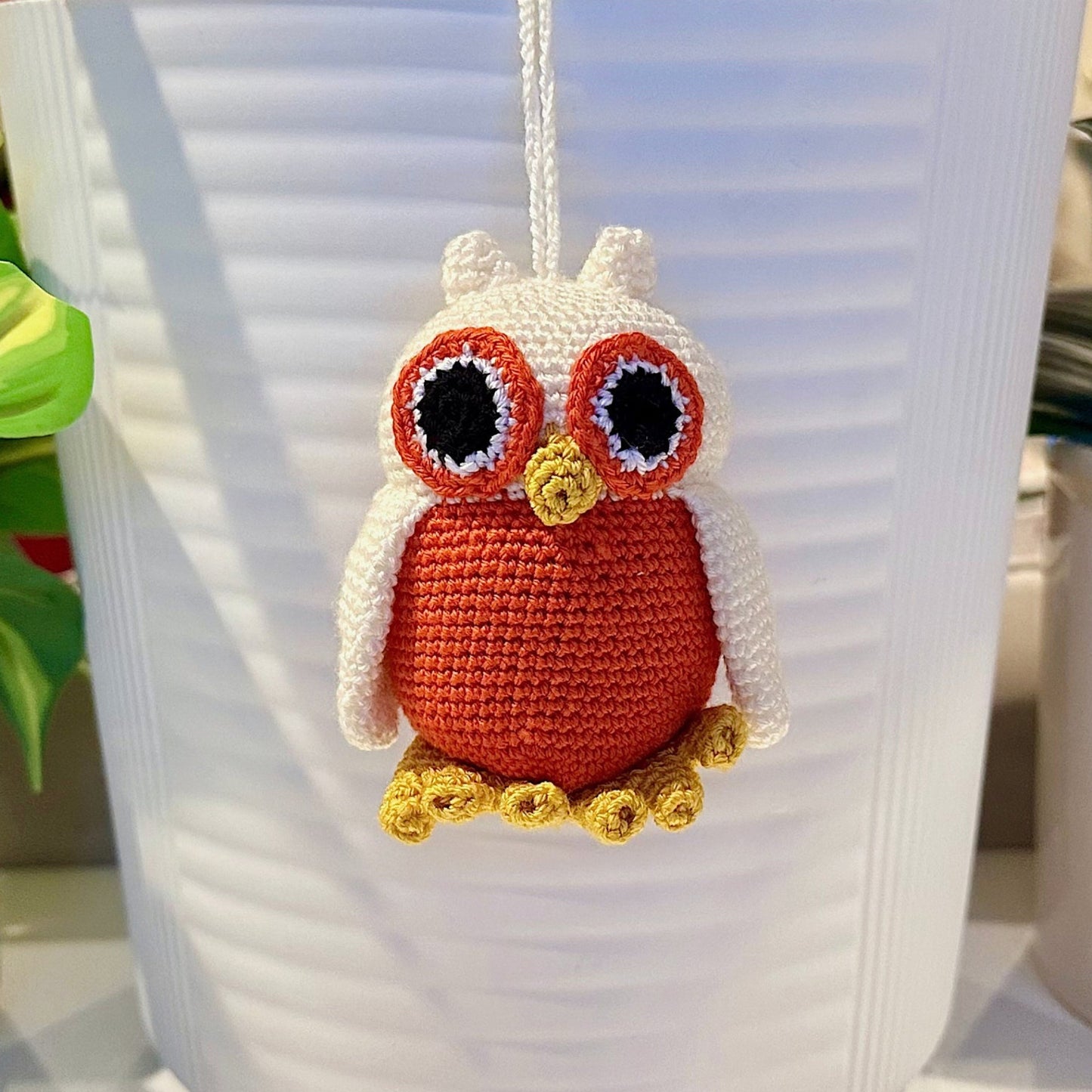 Owl Orange and Cream - Crochet Plush