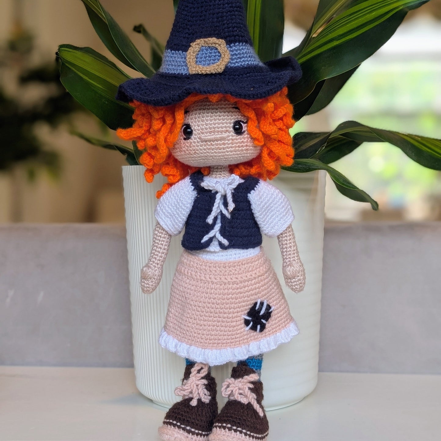 Doll in Red Curls Amigurumi - Handmade Crochet Plush Doll