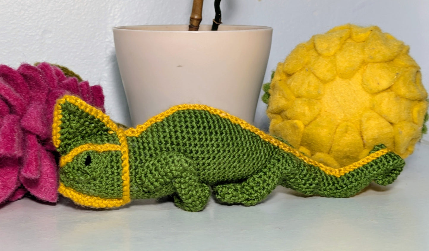 Chameleon Amigurumi - Handmade Crochet Bag Charm