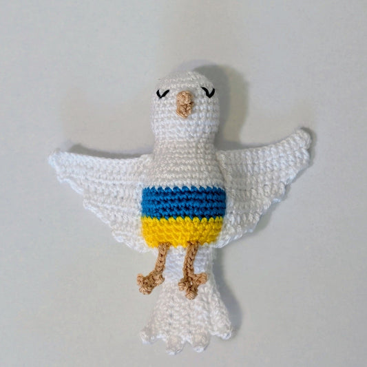 Peace Dove Amigurumi - Flags - Handmade Crochet Bag Charm