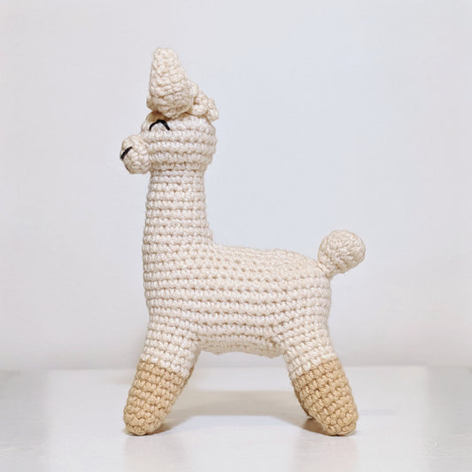 Alpaca in Beige Boots - Crochet Plushie