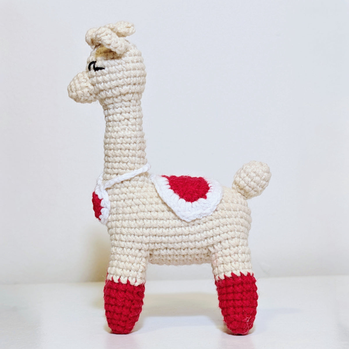 Alpaca in Red Boots - Plush Amigurumi