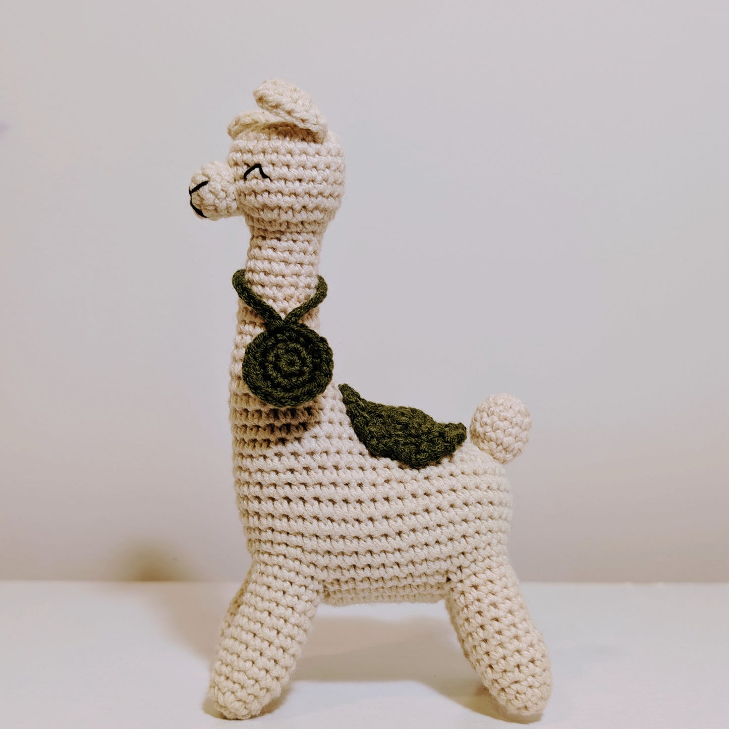 Llama with Medallion Amigurumi - Crochet Plush Figurine