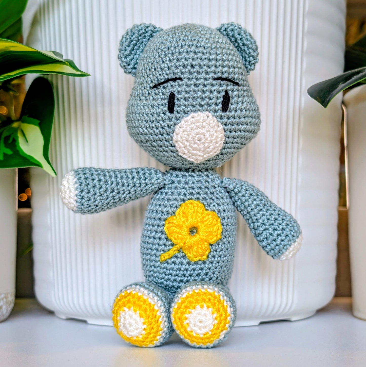 Bear with Flower Amigurumi - Handmade Crochet Plushie
