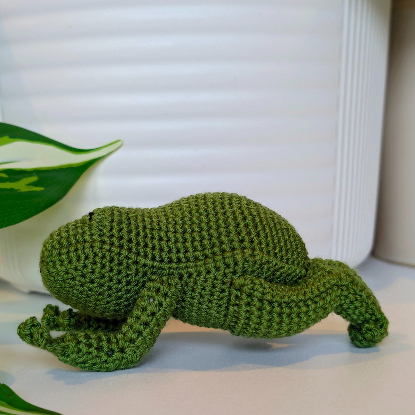 Jumping Frog (Moss Green) Crochet Plush