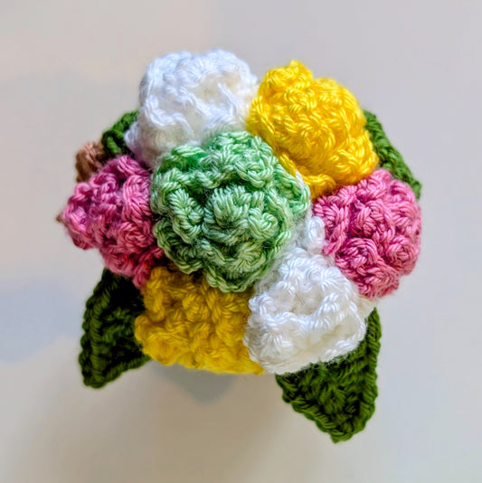 Crochet Flower Bouquet (Multicolor) Amigurumi - Crochet Bag Charm