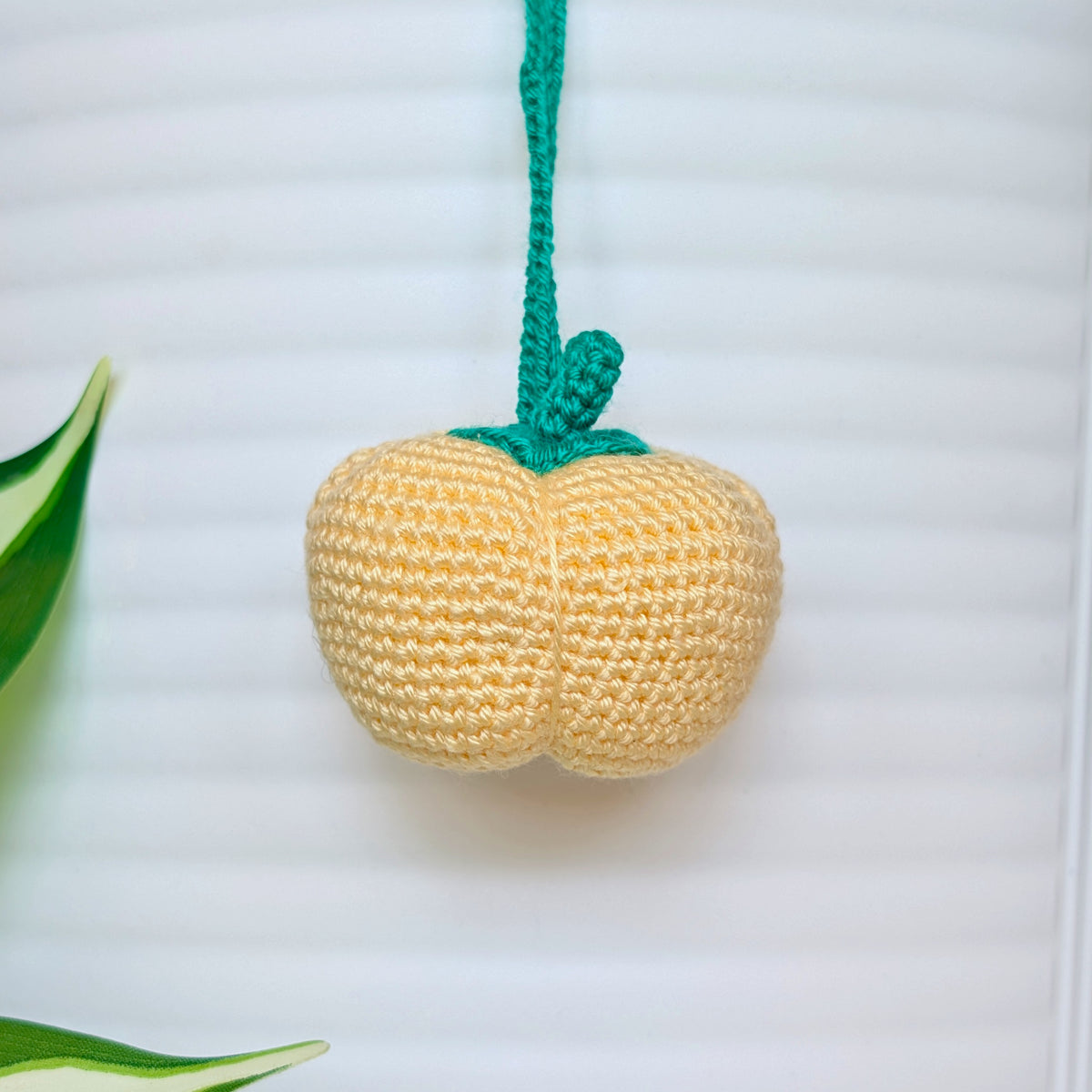 Apple on String Amigurumi - Handmade Crochet Keychain