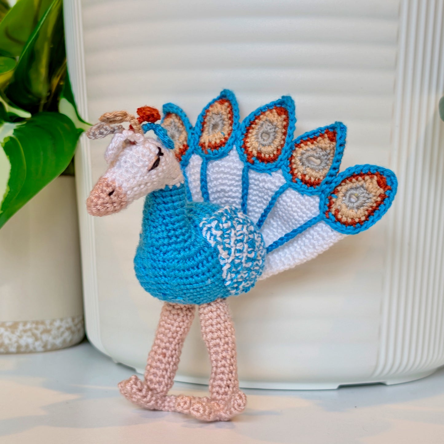 Peacock Amigurumi - Blue Shade - Handmade Crochet Plush Figurine