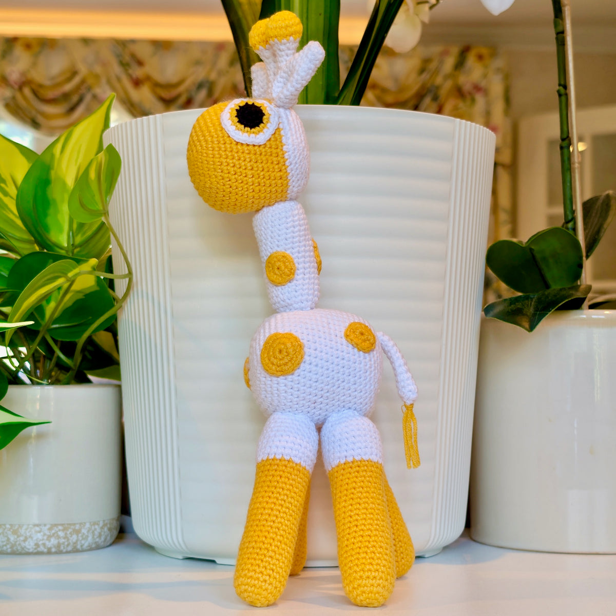Giraffe Standing in Spots Amigurumi - Handmade Crochet Plushie