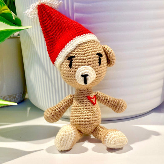 Teddy Bear in Party Hat - S - Amigurumi Crochet Plushie