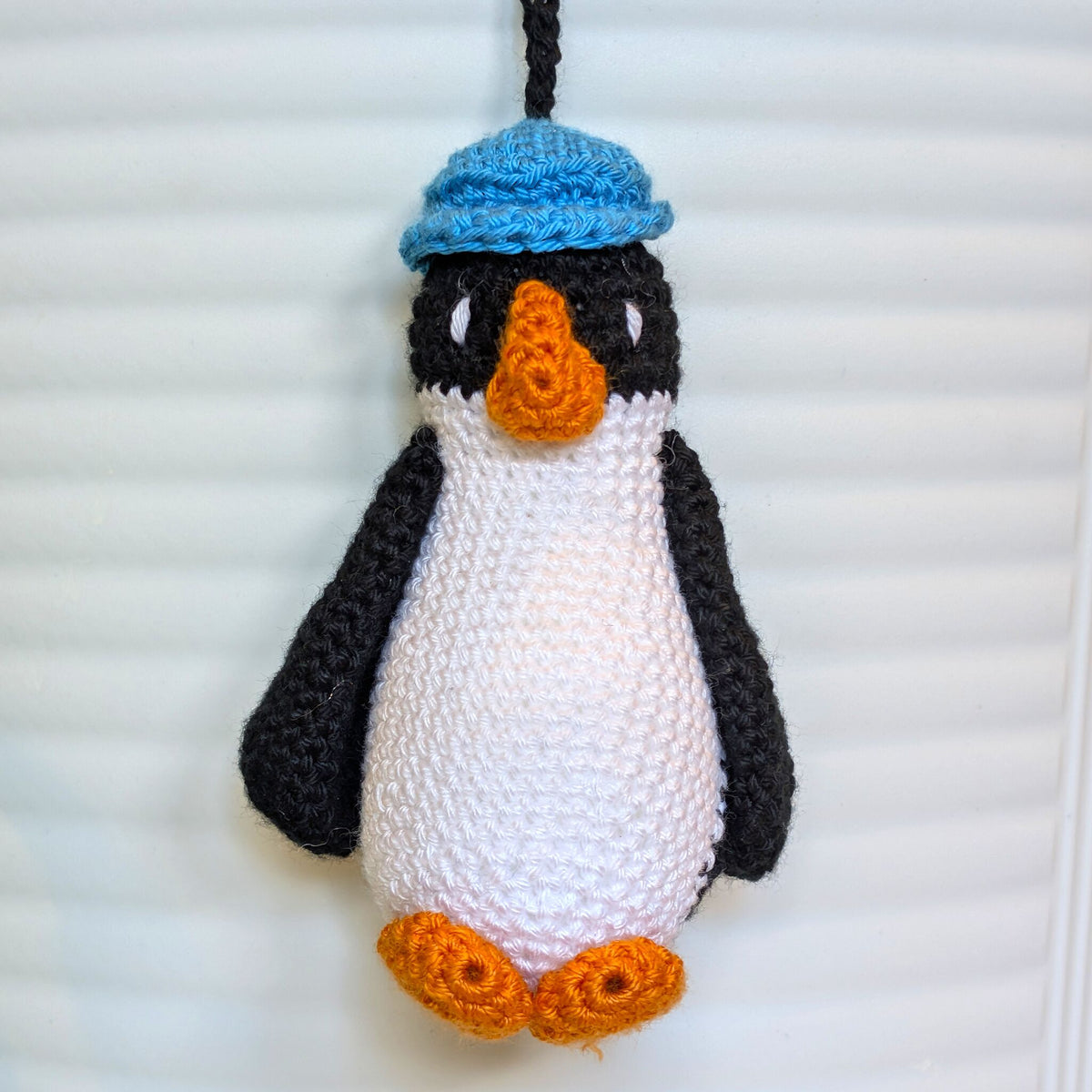 Penguin in Hat Amigurumi - Handmade Crochet Plush Charm