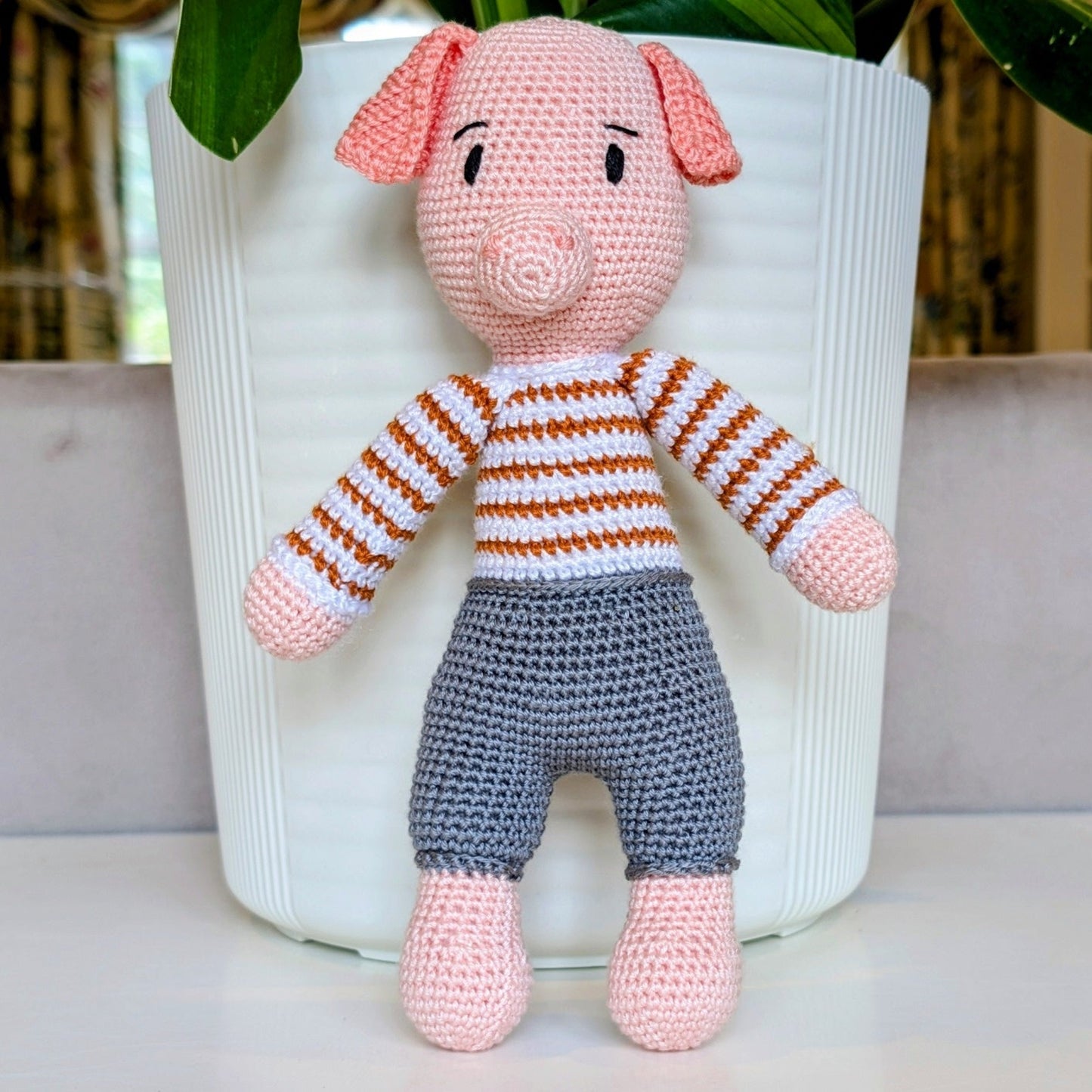 Pig Standing Amigurumi - Handmade Crochet Plushie