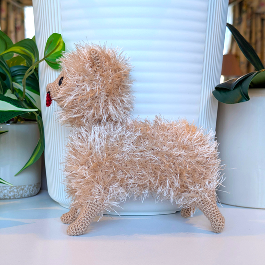Pomeranian Dog (Pastel Peach) - Crochet Plush