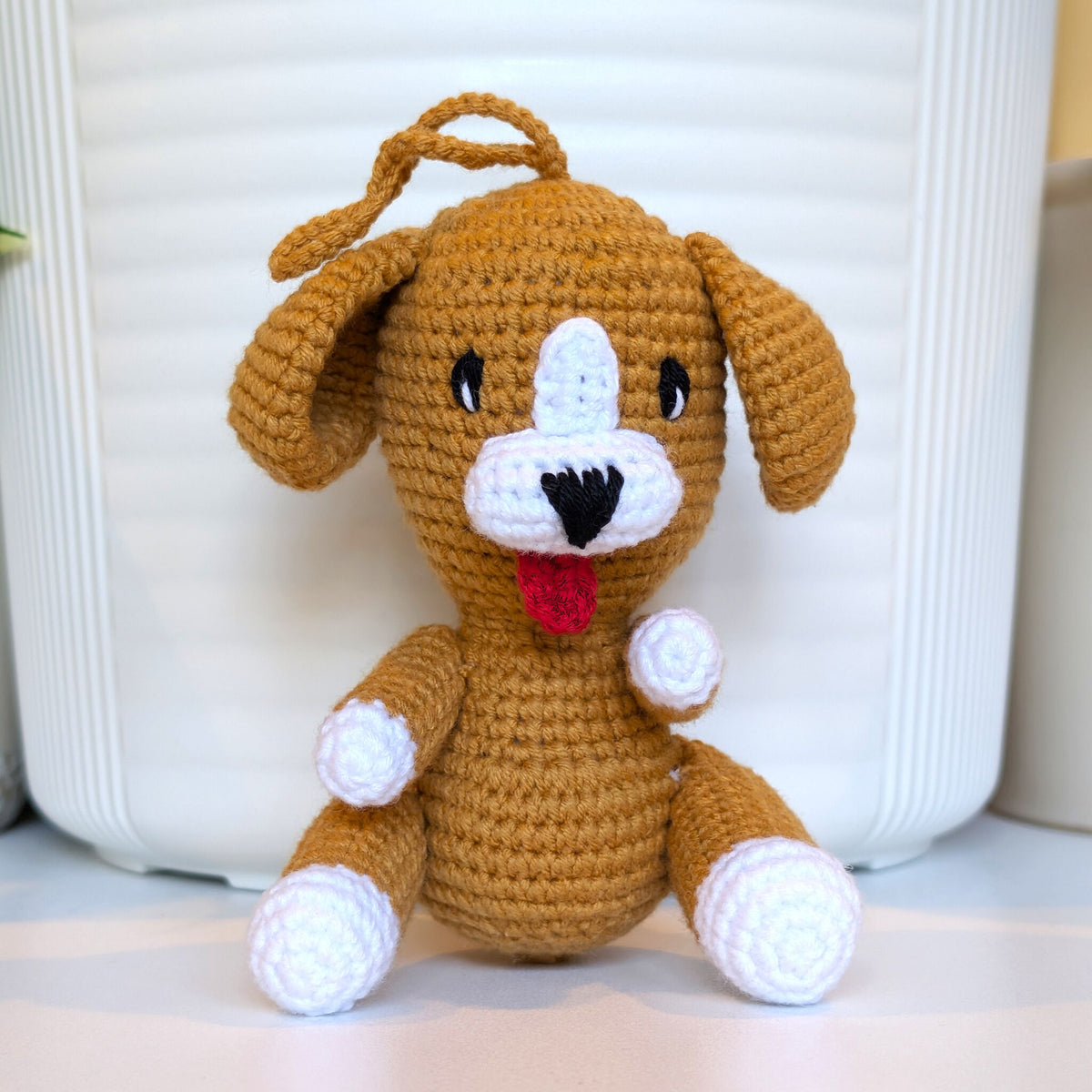 Sitting Dog Crochet Plushie