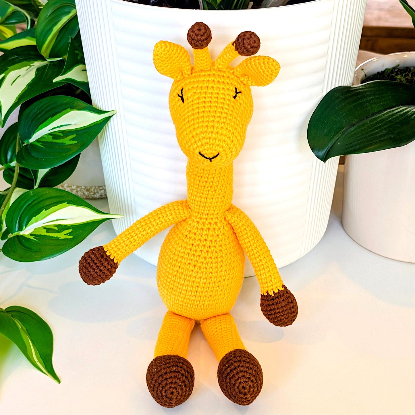 Giraffe Sitting Amigurumi - Handmade Crochet Plushie