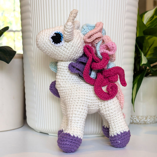 Unicorn (Purple Shade Foot) - Large - Amigurumi Crochet Plushie
