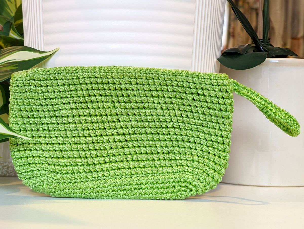 Wristlet Clutch Bag - Yellow Green (Macrame Yarn)