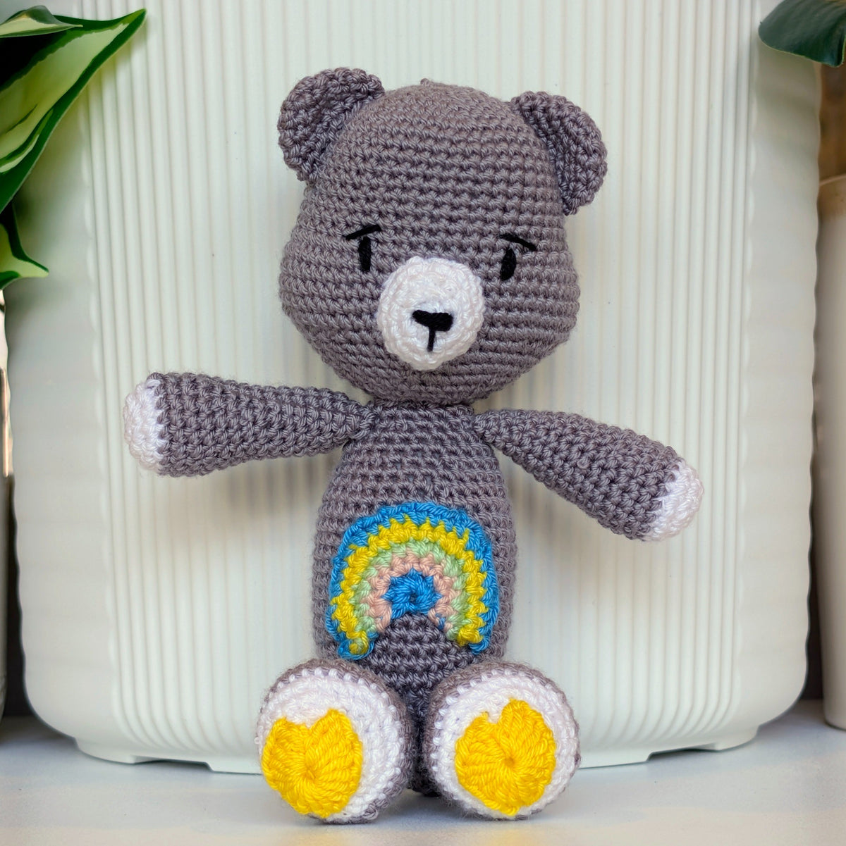 Bear with Rainbow Crochet Plush