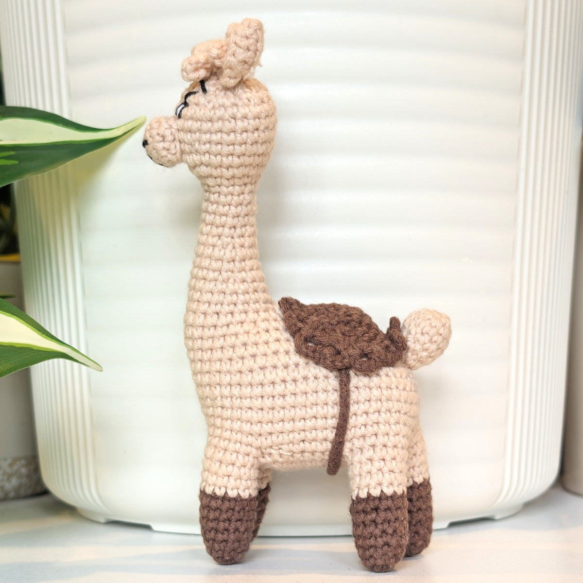 Alpaca in Brown Boots - Plush Amigurumi