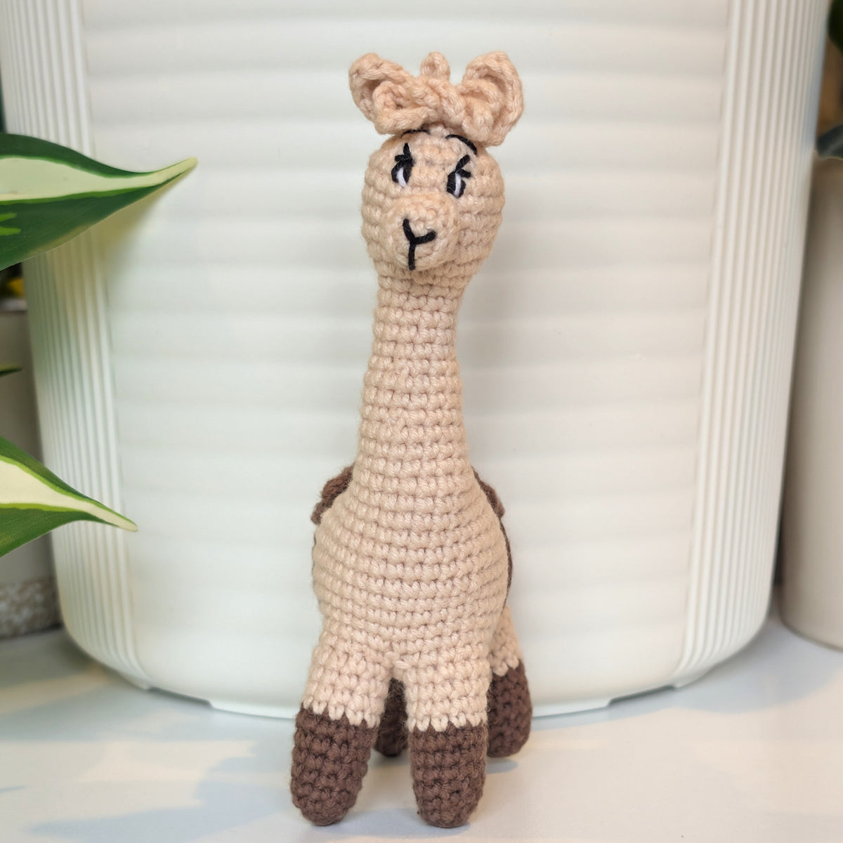 Alpaca in Brown Boots - Plush Amigurumi