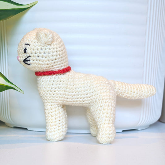 Cat Standing - Standard Cream - Crochet Plush