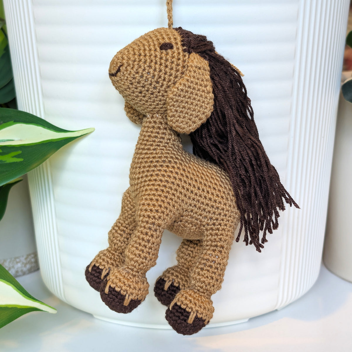 Goat in Sand Brown Crochet Plush Charm