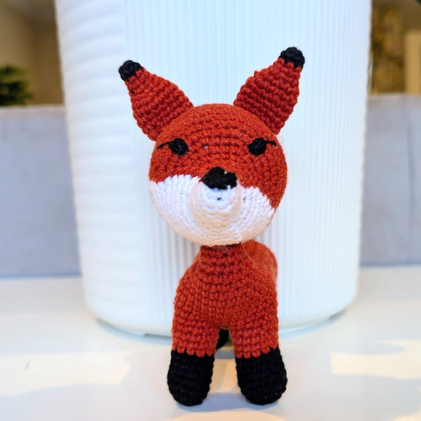 Red Fox Amigurumi on Four Legs - Crochet Plush Figurine