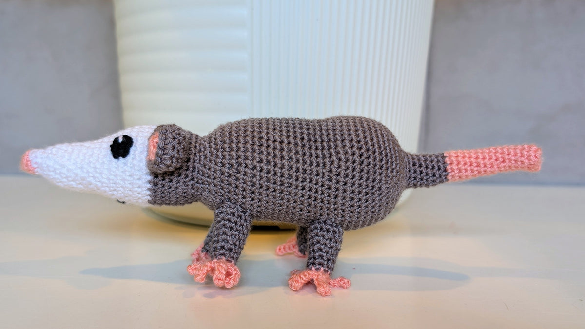 Possum Amigurumi - Handmade Crochet Plush Figurine