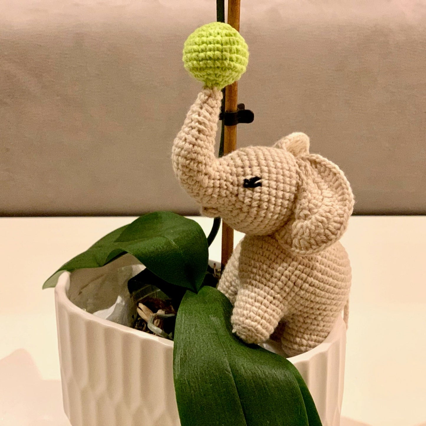Elephant - Cream with Ball