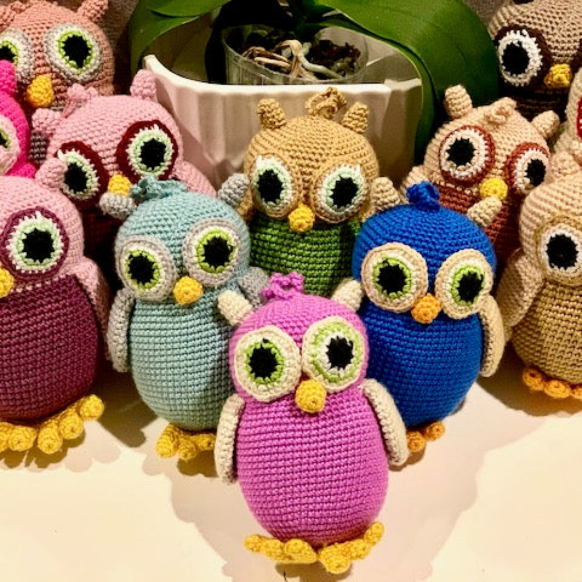 Owl Amigurumi - Green - Crochet Plush Charm