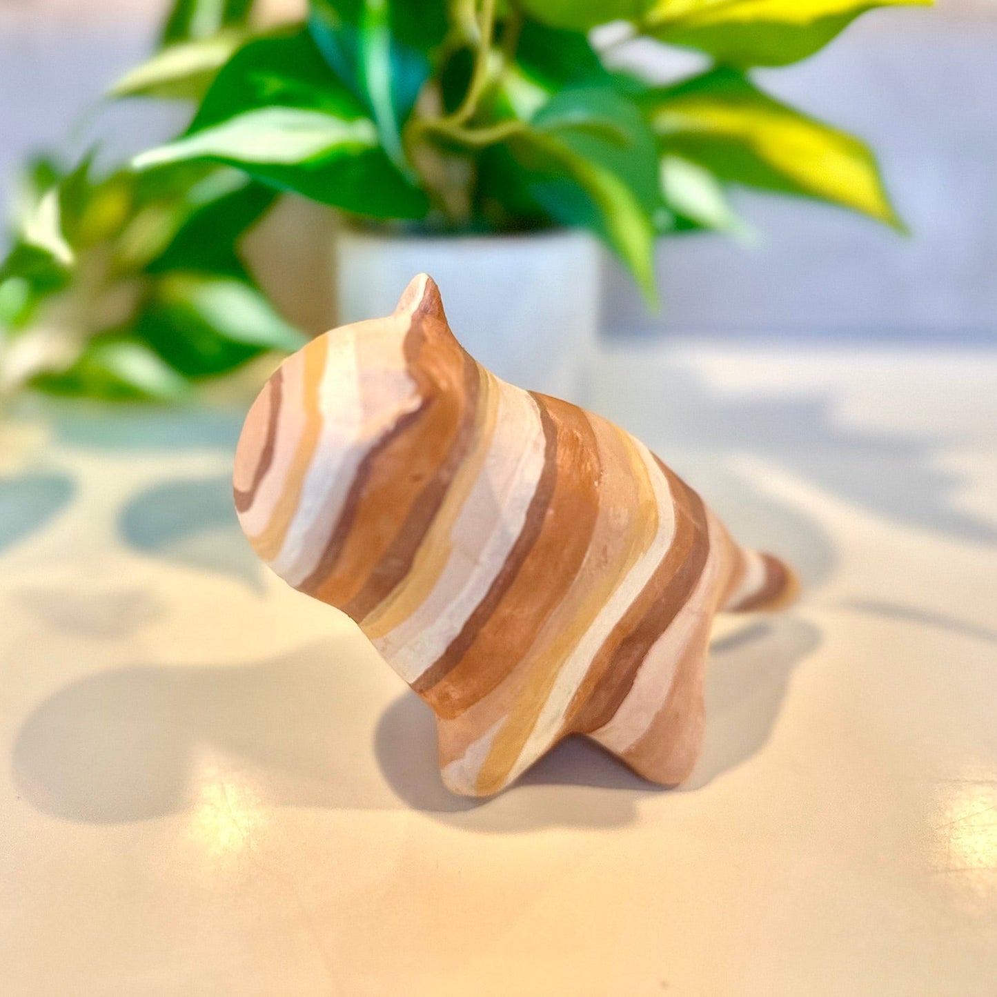 Sunstone Cat Clay Figurine