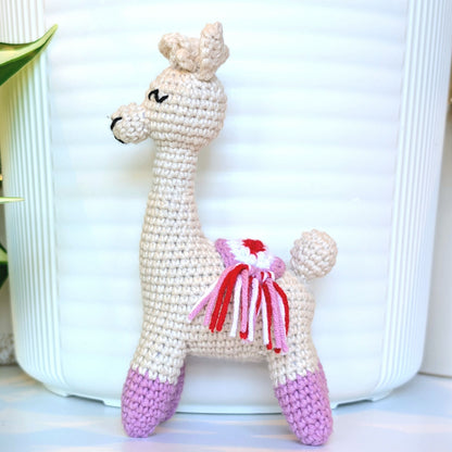 Alpaca (Orchid Boots)- S/M - Handmade Crochet Plush