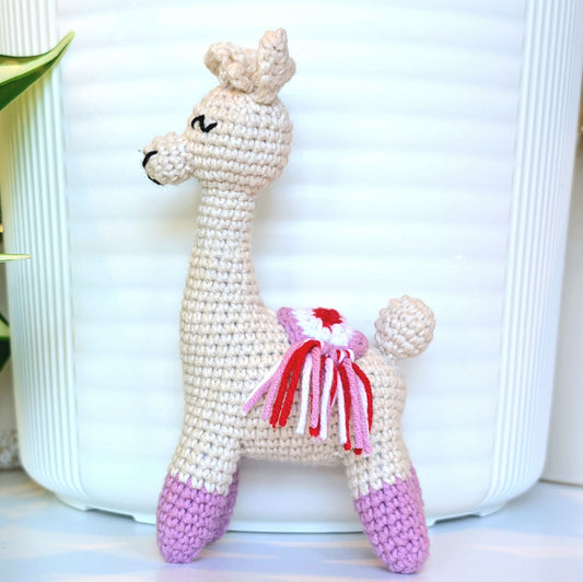 Alpaca (Orchid Boots)- S/M - Handmade Crochet Plush