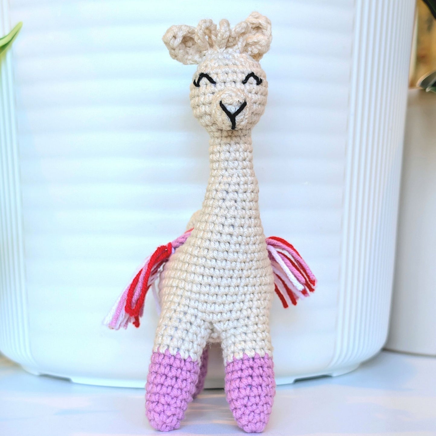 Alpaca (Orchid Boots)- S/M - Handmade Crochet Plush