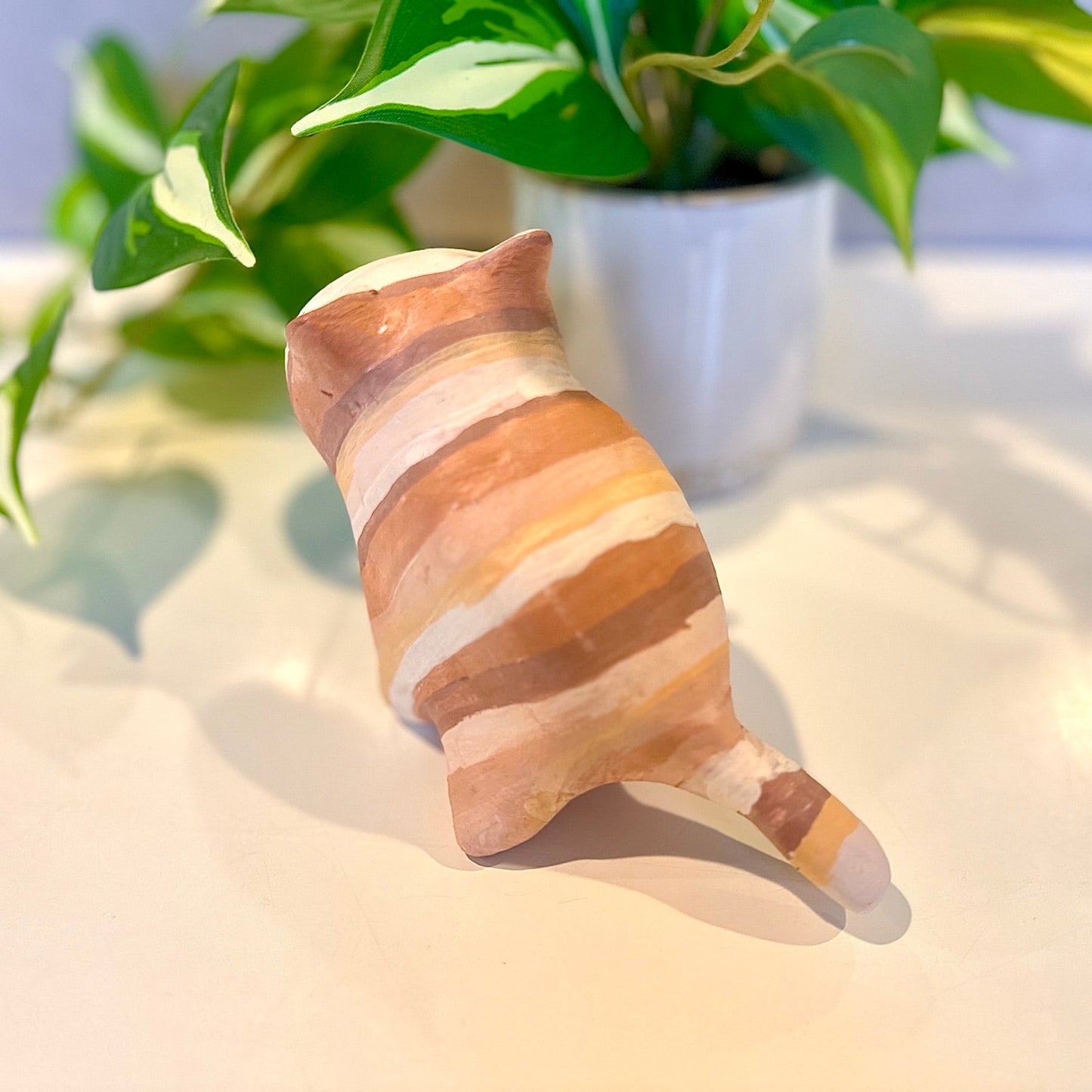 Sunstone Cat Clay Figurine