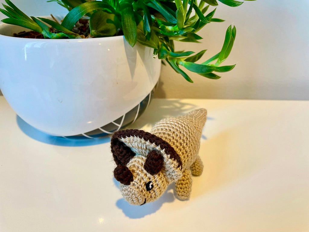 Triceratops Beige Plushie - Crochet Dino
